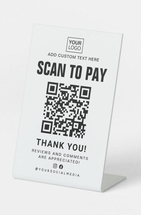 Qr Code Sign Design, Qr Code For Business, Scan Me Qr Codes Design, Qr Code Design Ideas, Qr Code Stand, Qr Code Social Media, Qr Code Design, Scan To Pay Sign, Scan Qr Code