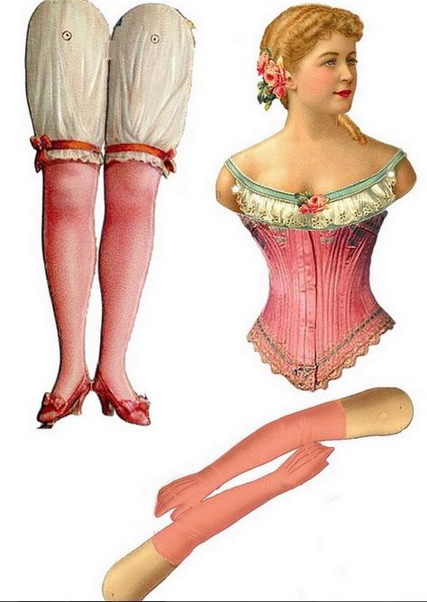 L&B (Littauer & Boysen) Berlin, Germany —  Articulated Doll 'Della Fox',  1880's   (529x746) Kotak Bento, Victorian Paper Dolls, Paper Puppets, Victorian Scrap, Paper Diy, Victorian Dolls, Paper Dolls Printable, Vintage Paper Dolls, Old Fashion