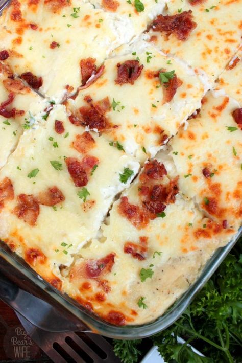 Chicken Bacon Alfredo Lasagna Chicken Alfredo Lasagna Recipe, Bacon Lasagna, Lasagna Chicken, Bacon Alfredo, Chicken Bacon Alfredo, Chicken Alfredo Lasagna, Alfredo Lasagna, Leftover Chicken Recipes, Lasagna Noodles