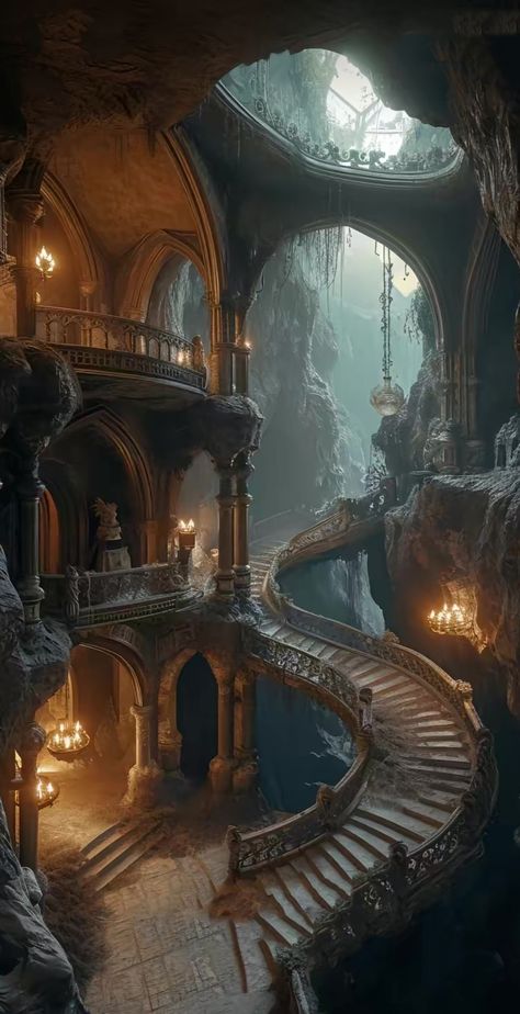 Story Setting, Fantasy House, Fantasy City, Fantasy Castle, Fantasy Places, Thranduil, Pinturas Disney, Fantasy Novel, Fantasy Art Landscapes