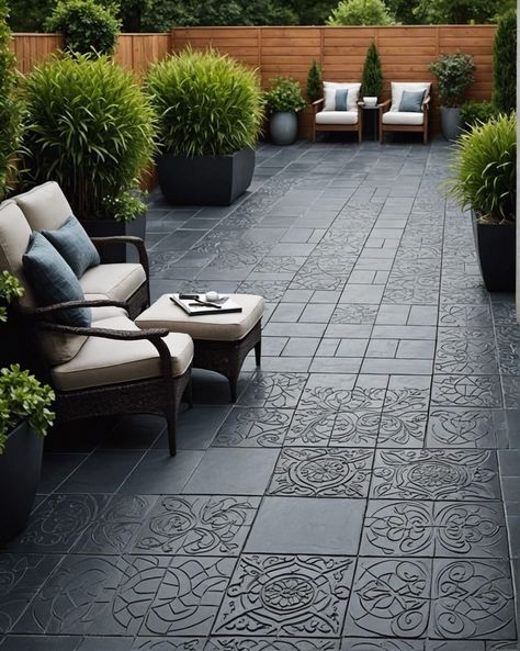 35 Trendy Small Patio Tile Ideas – ToolzView Outdoor Tiles Over Concrete, Patio Tiles Over Concrete, Outdoor Tile Over Concrete, Patio Tile Ideas, Tile Outdoor Patio, Outdoor Tile Patio, Outside Tiles, Reclaimed Tile, Chevron Tile