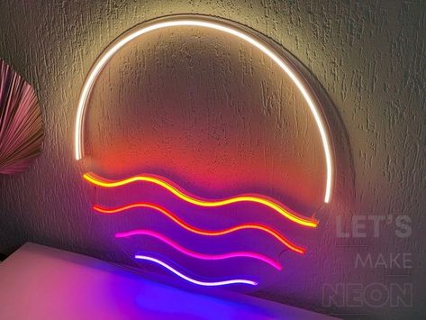 #NeonSignNames #NeonInspiration #NeonSigns #BrightIdeas Neon Technology, Bedroom Neon Sign, Bedroom Neon, Halloween Bedroom, Family Room Walls, Pastel Sunset, Neon Lamp, Neon Decor, Beauty Salon Decor