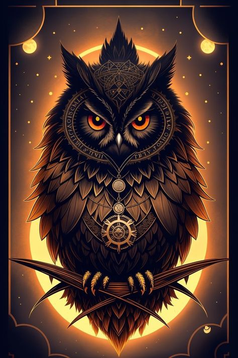 Owl Tattoo Drawings, Owl Magic, Steampunk Owl, Poseidon Tattoo, Shadow Logo, Steampunk Owls, Steampunk Artwork, Owl Images, Owl Wallpaper