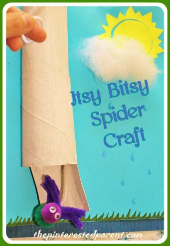 Itsy Bitsy Spider Went Up The Water Spout - pull the spider up  the spout Itsy Bitsy Spider Craft, Itsy Bitsy Spider Activities, Nursery Rhyme Crafts, Spider Activities, Spider Craft, Nursery Rhymes Preschool, Nursery Rhyme Theme, Spider Theme, Nursery Rhymes Activities