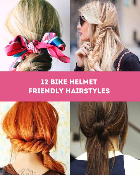 Bike Helmet Friendly Hairstyles / The Sweet Escape Hairstyles For Motorcycle Helmets, Hair Styles For Motorcycle Helmet, Helmet Friendly Hairstyles, Cycling Hairstyles Helmet Hair, Bike Helmet Hairstyles, Biking Hairstyles Helmet Hair, Hairstyles For Helmets For Women, Hard Hat Hairstyles, Motorcycle Helmet Hairstyles