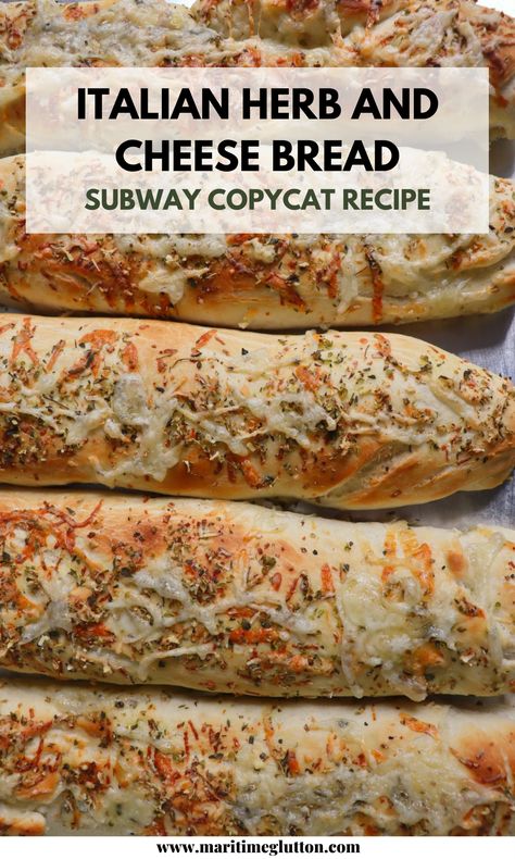 Copycat Subway Italian Herb And Cheese Bread, Bread Machine Subway Bread, Diy Italian Herb And Cheese Bread, Subway Herb And Cheese Bread, Diy Subway Bread, Bulk Bread Recipe, Cobs Bread Copycat Recipes, How To Make Subway Bread, Sub Buns Recipe Bread Machine