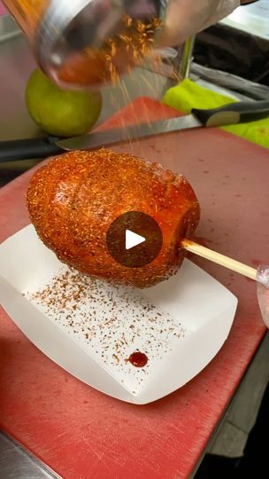 Chamoy & Tajin Mango on a Stick 🤤�🥭 | Chamoy & Tajin Mango on a Stick 🥭 | By Foody FetishFacebook Tajin Mango, Tajin Recipes, On A Stick, A Stick, Mango, Quick Saves