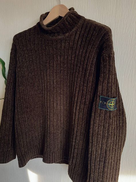 Stone Island Sweater, Vintage Stone Island, 90s Sweater, Men's Tops, Heavy Knit, Stone Island, Vintage Sweaters, Wool Sweater, Wool Sweaters