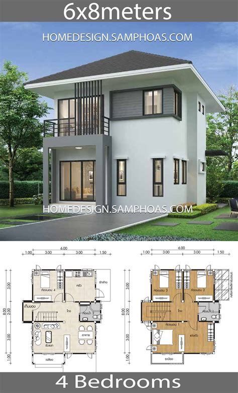 Two Storey House Plans, Small Modern House Plans, Modern House Floor Plans, 2 Storey House Design, Affordable House Plans, Small House Layout, 4 Bedroom House Plans, House Plan Gallery, House Construction Plan