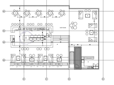 Hotel Roof top Bar floor plan design is given in this AutoCAD Drawing. Download the AutoCAD 2D DWG file. - Cadbull Rooftop Cafe Plan, Roof Top Restaurant Design Plan, Roof Top Cafe Design, Roof Top Bar Design, Roof Top Restaurant Design, Roof Top Terrace Designs, Rooftop Plan, Restaurant Design Plan, Architect Diary