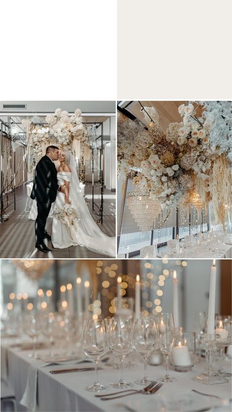 Winter Wedding Champagne Color, Taupe Winter Wedding, Nye Wedding Color Palette, Dreamy Wedding Theme Color Palettes, Winter Glam Wedding, Winter Wedding Colors 2024, Boho Winter Wedding Dress, Champagne Winter Wedding, Labyrinth Decor