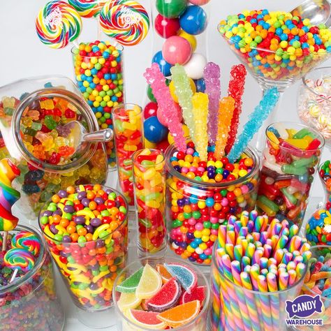 Rainbow Candy Buffet, Candy Land Birthday Party, Candyland Birthday, Candyland Party, Candy Theme, Rainbow Candy, Candy Land Theme, Rainbow Birthday Party, Carnival Birthday