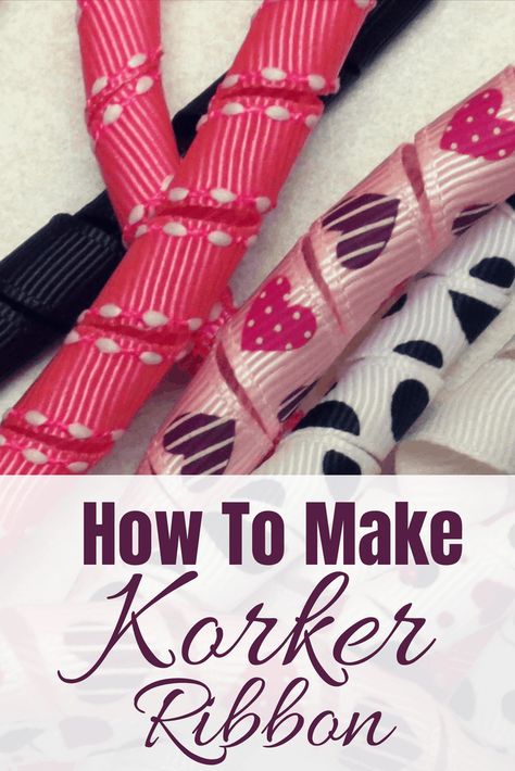 How to Make Korker Ribbon for Hair Bows and Other Craft Projects Korker Ribbon, Ribbon Tutorial, Ribbon For Hair, Halloween Hair Bows, Big Hair Bows, Make Halloween, Bows Diy Ribbon, Diy Bows, Hair Ribbons