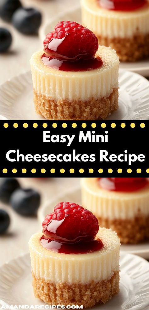 Looking for a family-friendly dessert? This Mini Cheesecakes Recipe is a hit with all ages! With a delightful crust and creamy filling, it’s an easy sweet treat that brings joy to any gathering. Easy Mini Cheesecake Bites, White Chocolate Mini Cheesecakes, Small Cheesecake Recipes, Easy Cheesecake Bites, Small Cheesecake Recipe, No Bake Mini Cheesecakes, Mini Cheesecake Cupcakes, Easy Mini Cheesecake Recipe, Easy Mini Cheesecakes