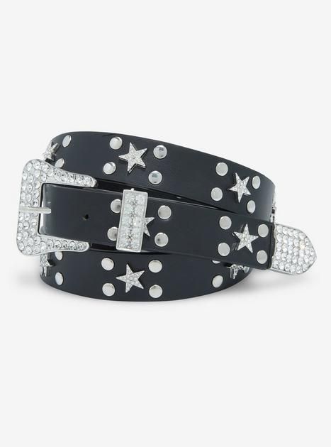 Star & Stud Bling Western Belt | Hot Topic Right Arrow Icon, Western Belt, Faux Leather Belts, Western Belts, Star Studs, Guitar Strap, Swim Accessories, Sock Shoes, Eyewear Sunglasses