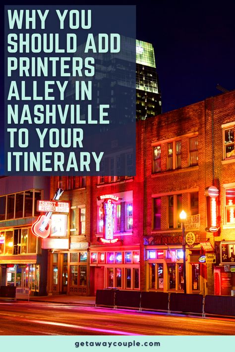 Printers Alley Nashville Photoshoot, 1 Day In Nashville, Nashville Birthday Ideas, Nashville Hidden Gems, Where To Stay In Nashville, Printers Alley Nashville, Nashville 2023, Nashville Aesthetic, Nashville Birthday