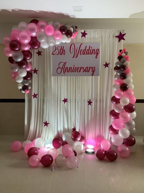 Anivasary Decoration, 25 Anniversary Balloon Decoration, Simple 25th Anniversary Decorations, 25th Anniversary Decorations At Home, 25 Anniversary Decoration Ideas, 25 Anniversary Decoration Ideas At Home, 25 Th Anniversary Decoration Ideas, Wedding Anniversary Decoration Ideas, 25th Anniversary Party Decorations