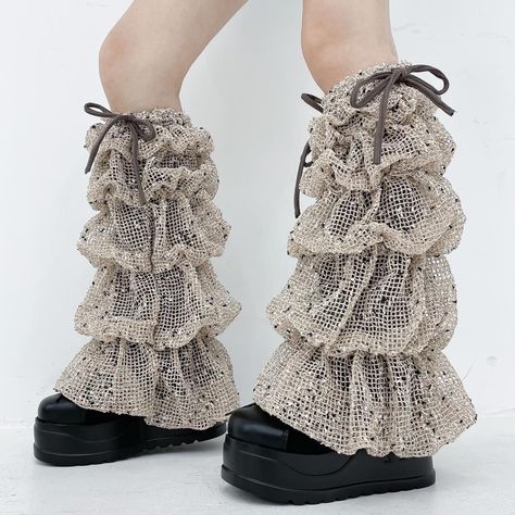 Ruffle Leg Warmers, Whimsigoth Crochet Patterns, Portals Concert Outfit, Portals Outfit, Sewing Design, 60s Fashion, Fashion Design Clothes, Really Cute Outfits, Dream Clothes