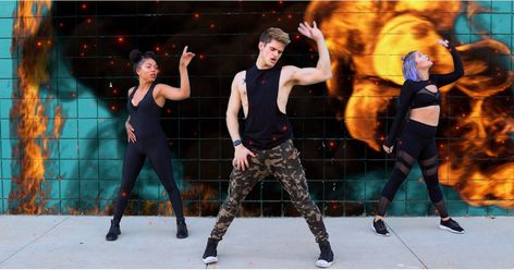 The Fitness Marshall "Chasing Fire" Lauv Video | POPSUGAR Fitness Jordan Snapchat, Caleb Marshall, Haley Jordan, The Fitness Marshall, Fitness Marshall, Dance Cardio Workout, Knee Strength, Zumba (dance), Concert Video