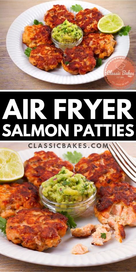 Baked Salmon Patties Recipes Oven, Pink Salmon Recipes, Air Fryer Salmon Patties, Baked Salmon Patties, Salmon Meatballs, Salmon Cakes Recipe, Canned Salmon Recipes, Air Fryer Salmon, Salmon Croquettes