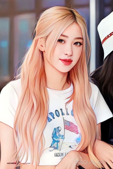 Rose Cartoon Blackpink, Rose Blackpink Cartoon, Rose Blackpink Anime, Blackpink Cartoon, Blackpink Anime, Rosé Cartoon, Cartoons Dp, Sticker Design Inspiration, Really Cool Drawings