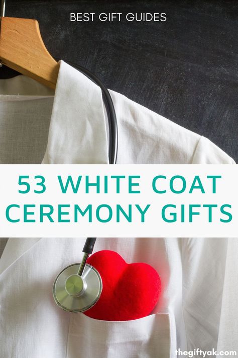 White Coat Party Ideas, Gifts For Medical School Graduation, Gifts For White Coat Ceremony, Pa White Coat Ceremony, Nursing White Coat Ceremony Outfit, Med School Gift Basket, Med School Gift Ideas, Dental School White Coat Ceremony, Med School Gifts