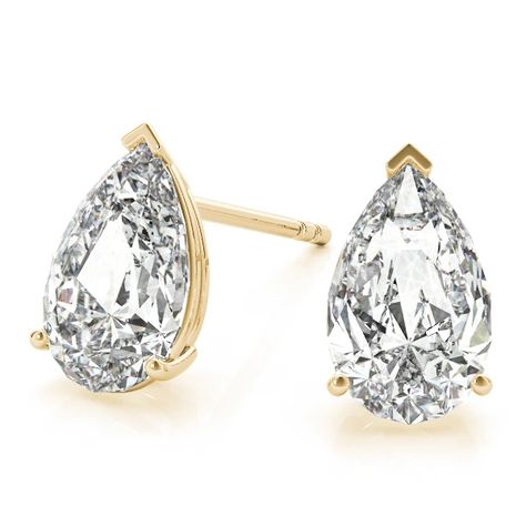 Pear Diamond Earrings, Round Cut Diamond Earrings, The Bling Ring, Pear Cut Diamond, Moissanite Earrings, Single Stone, Solitaire Diamond, Diamond Stud Earrings, Earring Type