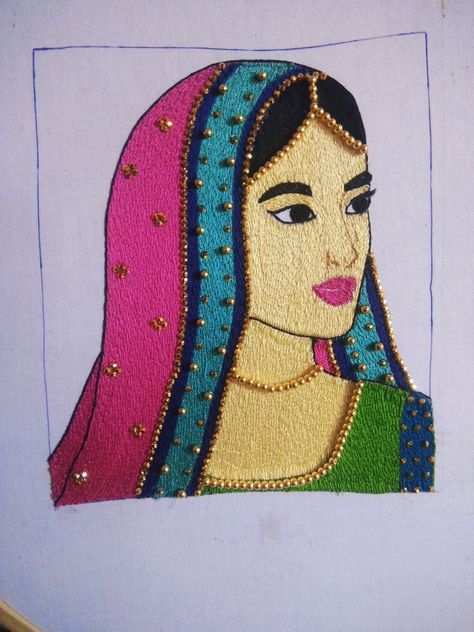 Human Face Aari Work, Thambur Stitch In Aari Work, Aari Work Pencil Designs, Aari Work Picture, Aari Assignment Works, Aari Project Work, Tambour Stitch In Aari Human Design, Aari Work Project Design, Aari Project Work Design