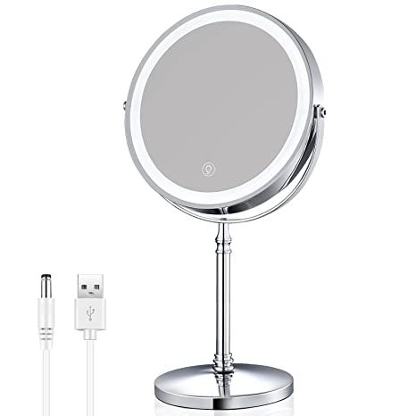 This makeup mirror has built-in high-quality LED Light strip, white light, natural light, and warm light 3 different lighting for your choice, you can tap the sensor switch to choose the light. You can rotate the mirror to see your entire face, also specific parts.Use magnifying mirror, apply mascara, wear contact lenses, eyebrow tweezing, shaving, and facial care will become easier. Eyebrow Tweezing, Color Led Lights, Wall Mounted Makeup Mirror, Apply Mascara, Lighted Makeup Mirror, Lighted Mirror, Led Light Strip, Magnifying Mirror, Makeup Mirror With Lights