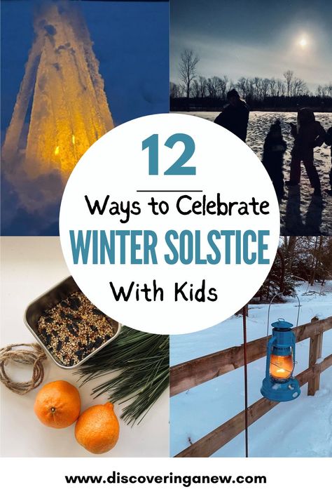 Celebrate Winter Solstice this year with these 12 creative activity ideas for kids. There are tons of simple ways to mark the day from baking bread, going on a night hike, making icicle lanterns, creating winter spirals, reading books or having a bon fire. We’ve rounded up some traditions, for both indoors and outdoors, to start with your family. Plus we have a great list of children’s picture books about winter solstice. Winter Solstice Family Traditions, Winter Solstice Baking, Ways To Celebrate Winter Solstice, Winter Celebrations For Kids, Winter Solstice Crafts For Preschool, Winter Solstice Kids Activities, Winter Solstice Preschool Activities, Winter Solstice Lanterns For Kids, Winter Solstice For Kids