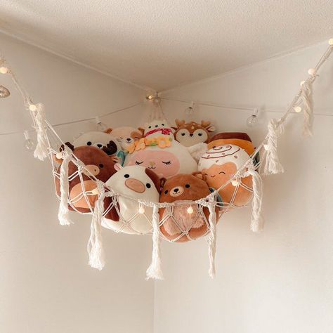 Stuffed Animal Net, Stuffed Animal Holder, Toy Net, Fall Decor Bedroom, Baby Hammock, Toy Hammock, Pet Organization, Toy Storage Organization, Corner Storage