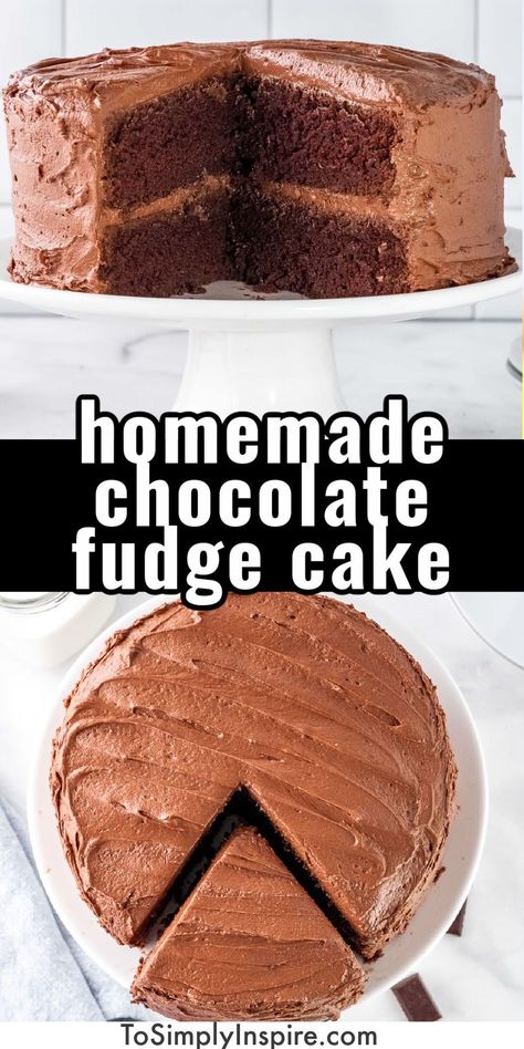 Choc Fudge Cake, Easy Chocolate Fudge Cake, Rolled Cakes, Homemade Chocolate Buttercream Frosting, Homemade Chocolate Fudge, Chocolate Fudge Cake Recipe, Chocolate Cake From Scratch, Easy Chocolate Fudge, Choc Cake