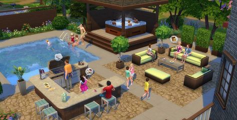 The Sims 4 Perfect Patio Stuff Pack objects outdoors Backyard Sims 4 Ideas, Sims Patio Ideas, The Sims 4 Backyard Ideas, Sims 4 Patio Ideas, Sims 4 Yard Ideas, Sims Backyard Ideas, Sims Patio, Garden Ideas Sims 4, Sims Backyard