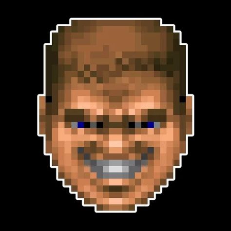 Doomguy Face, Doom 1993, Doom Guy, Doom 2, Doom Slayer, Dark Fantasy, Xbox, Pixel Art, Profile Picture