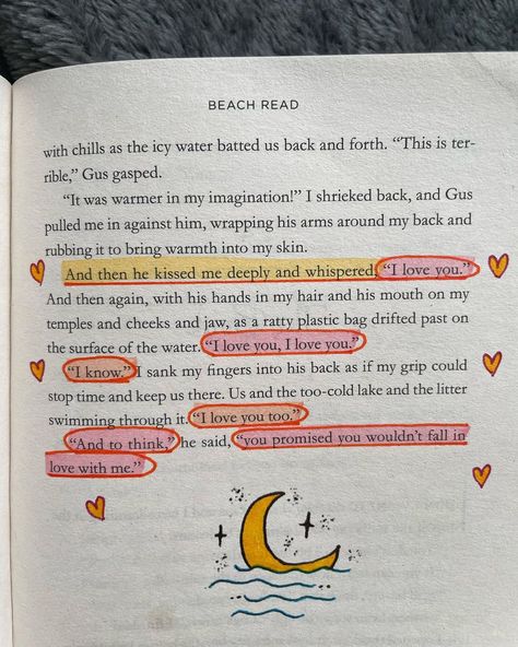 Beach Read Annotations, Annotation Ideas, Book Annotation Tips, Annotated Books, Book Annotations, Reading Motivation, Emily Henry, Doodle Books, Beach Read