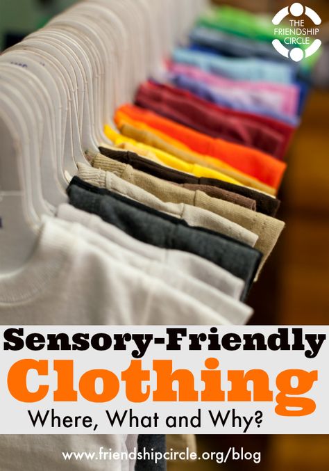 Sensory-Friendly Clothing - "Be attentive as to whether you have a sensory seeker (loving weight and pressure), a sensory avoider (no seams, tags or too much pressure), an under responder (needs compression and weight to stay alert) or an over responder (needs soft items to calm and relax). You don’t need to be a scientist to figure this all out. Your child will let you know!" Sensory Clothing, Sensory Friendly Clothing Adults, Sensory Friendly Clothing, Sensory Friendly Outfits Adults, Clothing Sensory Issues, Sensory Sensitivity In Adults, How To Help A Sensory Seeker, Sensory Issues In Children, Sensory Therapy