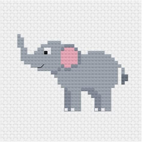 Elephant Cross Stitch, Kids Embroidery, Tiny Cross Stitch, Baby Cross Stitch Patterns, Animal Cross Stitch, Nature Cross Stitch, Xmas Cross Stitch, Animal Cross Stitch Patterns, Small Cross Stitch