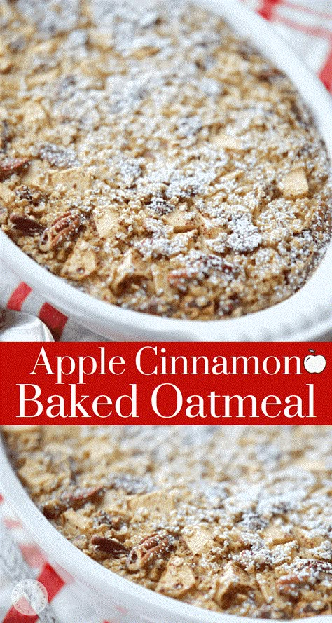 Baked Apple With Oats, Baked Oatmeal Applesauce, Baked Apple Oats, Mcintosh Apple Recipes, Apple Crisp Oatmeal, Apple Baked Oats, Apple Baked Oatmeal, Apple Cinnamon Baked Oatmeal, Cinnamon Baked Oatmeal