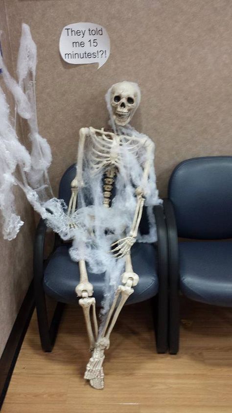 Halloween Decorations Medical Office, Halloween Dr Office Decor, Clinic Halloween Decorations, Front Office Halloween Decor, Office Decorations Halloween, Doctors Office Fall Decorations, Decorate Office Halloween, Halloween Medical Office Decorations, Clinic Fall Decor