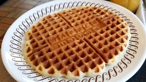 This Is What Makes Waffle House Waffles So Delicious Wafflehouse Waffles Recipe, Wafflehouse Waffle Recipe, Overnight Waffle Batter, Pecan Waffles Waffle House, Waffle House Copycat Recipes, Waffle House Recipe Copycat, Box Waffle Mix Hacks, Huddle House Waffle Recipe, Copycat Eggo Waffle Recipe