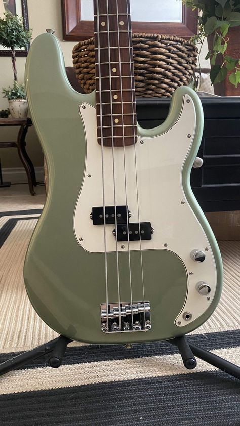 Green Bass Guitar, Bass Guitar, Sage Green, Bass, Guitar, Green