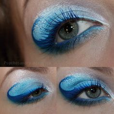 Water Element Makeup Looks, Wave Eye Makeup, Wave Makeup Ocean, Water Theme Makeup, Bubble Eye Makeup, Water Face Paint, Ocean Eye Makeup, Ocean Themed Makeup, Water Makeup Element