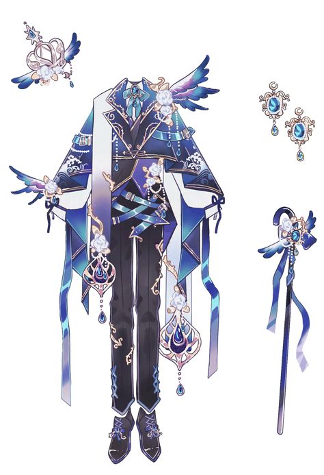 Cute Outfits Design, Genshin Impact Outfit Ideas Oc Cryo, Water Inspired Outfits Male, Male Furina Genshin, Genshin Oc Outfit Male, Genshin Outfit Ideas Male, Clothes Reference Male, Floating Character Pose, Male Idol Outfits