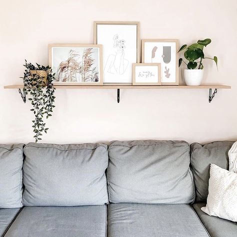 Shelves Above Sofa, Decor Ideas Above Couch, Shelf Above Couch, Ideas Above Couch, Shelves Above Couch, Decor Above Couch, Above Couch Decor, Couch Wall Decor, Sofa Wall Decor