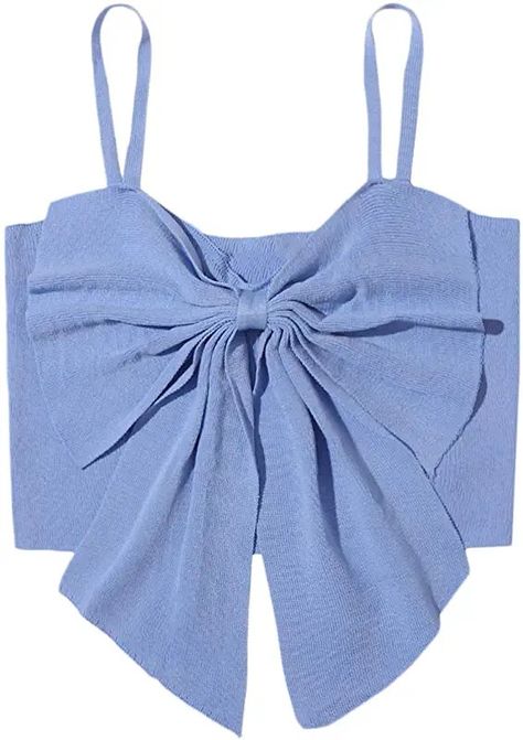 Plain Spaghetti, Png Outfits, Crop Cami Top, Boho Summer Outfits, Bow Knot, Spring Fabric, Cropped Cami, Big Bow, Cami Crop Top