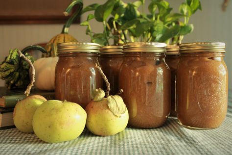 Spiced Applesauce | Water Bath Canning | The Cottage Vegetable Applesauce For Canning, Canning Applesauce, Applesauce Pancakes, Canned Applesauce, Spiced Applesauce, Water Bath Canning Recipes, Pressure Canning Recipes, Fresh Eating, Homegrown Food