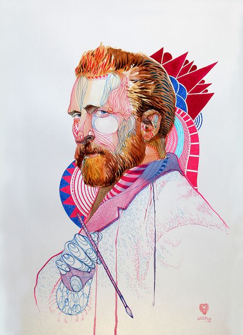 Van Gogh Portrait on Behance Van Gogh Portrait, Vincent Willem Van Gogh, Vincent Van Gogh Art, Tattoo Zeichnungen, Arte Van Gogh, Van Gogh Paintings, Van Gogh Art, Arte Inspo, Art And Illustration