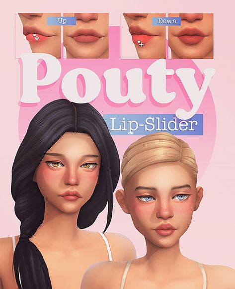 Pouty Lip-Slider ( ˘ ³˘)♥ | Miiko on Patreon 1-800-cupid Sims, Ts4 Lip Slider, Y2k Sims Hair Cc, Sims 4 Pilates Princess, The Best Sims 4 Cc, Sims Eyes Cc Shape, Sims 4 Preset Cc, Sims 4 Skin Mods, Sims 4 Pc Cc