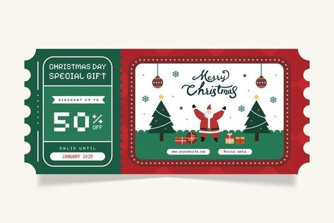 Premium Vector | Christmas vintage and retro voucher coupon design Voucher Design Coupon, Voucher Design Ideas, Christmas Coupons, Voucher Design, Vector Christmas, Coupon Design, About Christmas, Christmas Vintage, Jewelry Lookbook