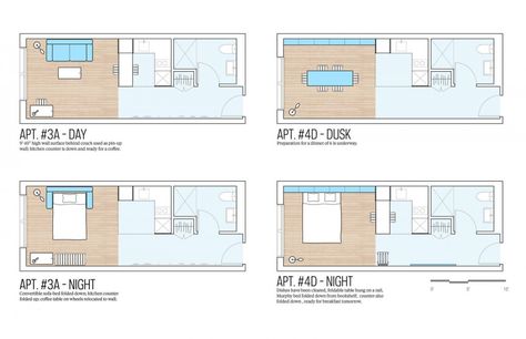 New York to Complete First Prefabricated “Micro-Apartments” this Summer Contemporary Floor Plans, Micro Apartment, Tiny Apartments, Studio Apartment Layout, Small Space Design, Apartment Layout, House Building, Tiny Apartment, Building Ideas